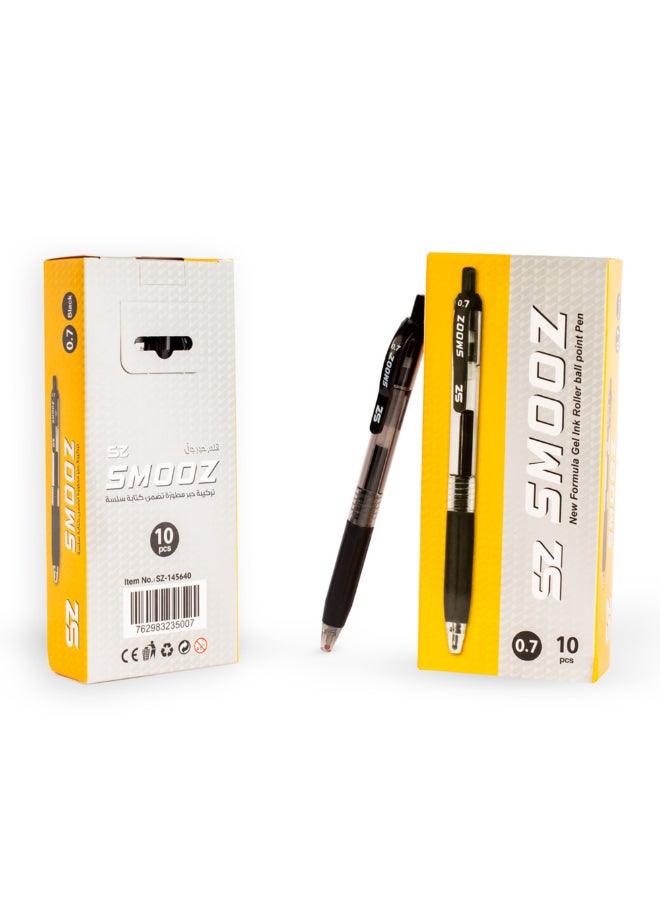 SMOOZ 10-Piece New Formula Gel-Ink Roller Ballpoint Pen Black 0.7 mm 145640 - Image 2